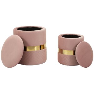 Sgabelli con spazio di stoccaggio Mauro Ferretti Sheffild Ø 37x42 Ø 28x35 cm rosa