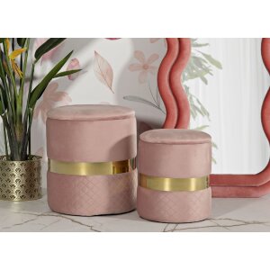 Sgabelli con spazio di stoccaggio Mauro Ferretti Sheffild Ø 37x42 Ø 28x35 cm rosa