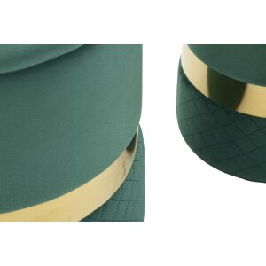 Set di 2 pouf con spazio di stoccaggio Mauro Ferretti Sheffild Ø 37x42 Ø 28x35 cm verde