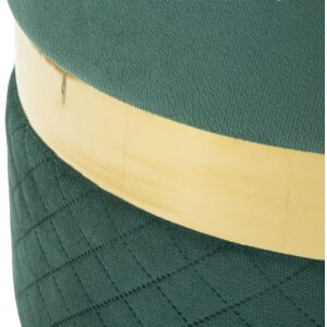 Set di 2 pouf con spazio di stoccaggio Mauro Ferretti Sheffild Ø 37x42 Ø 28x35 cm verde