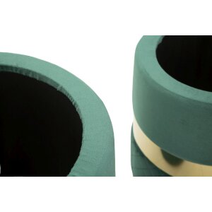 Set di 2 pouf con spazio di stoccaggio Mauro Ferretti Sheffild Ø 37x42 Ø 28x35 cm verde