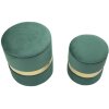 Set di 2 pouf con spazio di stoccaggio Mauro Ferretti Sheffild Ø 37x42 Ø 28x35 cm verde