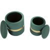 Set di 2 pouf con spazio di stoccaggio Mauro Ferretti Sheffild Ø 37x42 Ø 28x35 cm verde