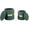 Set di 2 pouf con spazio di stoccaggio Mauro Ferretti Sheffild Ø 37x42 Ø 28x35 cm verde