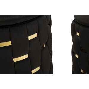 Set di due sgabelli con ripiano Shanty di Mauro Ferretti Nero Ø 37x42 Ø 28x35 cm