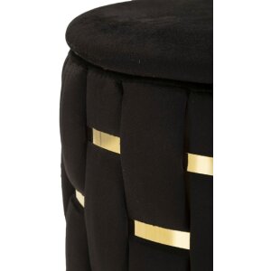 Set di due sgabelli con ripiano Shanty di Mauro Ferretti Nero Ø 37x42 Ø 28x35 cm