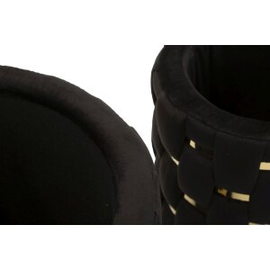 Set di due sgabelli con ripiano Shanty di Mauro Ferretti Nero Ø 37x42 Ø 28x35 cm