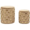 Set di 2 sgabelli Shanty dorati con spazio di stoccaggio Ø 37x42 e Ø 28x35 cm