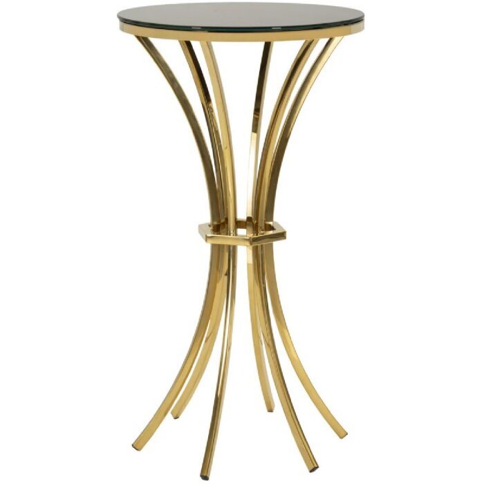 Tavolino da terra Shanty alto Mauro Ferretti Ø 50x92 cm oro nero