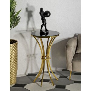 Tavolino da terra Shanty alto Mauro Ferretti Ø 50x92 cm oro nero