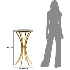 Tavolino da terra Shanty alto Mauro Ferretti Ø 50x92 cm oro nero