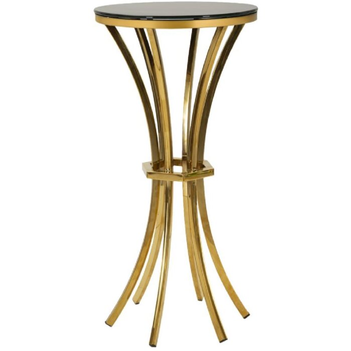 Tavolino da terra Shanty alto Ø 40x81 cm oro nero Mauro Ferretti