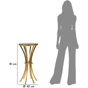 Tavolino da terra Shanty alto Ø 40x81 cm oro nero Mauro Ferretti