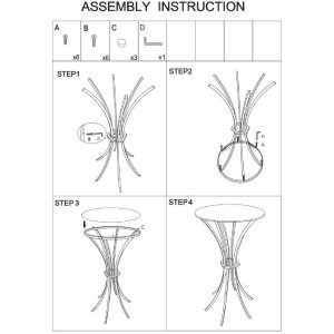Tavolino da terra Shanty alto Ø 40x81 cm oro nero Mauro Ferretti