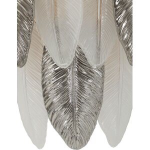 Lampada da parete Leafy Mauro Ferretti, vetro e ferro, argento e bianco, 24x15x29 cm, 3xE14