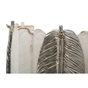 Lampada da parete Leafy Mauro Ferretti, vetro e ferro, argento e bianco, 24x15x29 cm, 3xE14