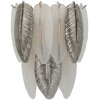 Lampada da parete Leafy Mauro Ferretti, vetro e ferro, argento e bianco, 24x15x29 cm, 3xE14