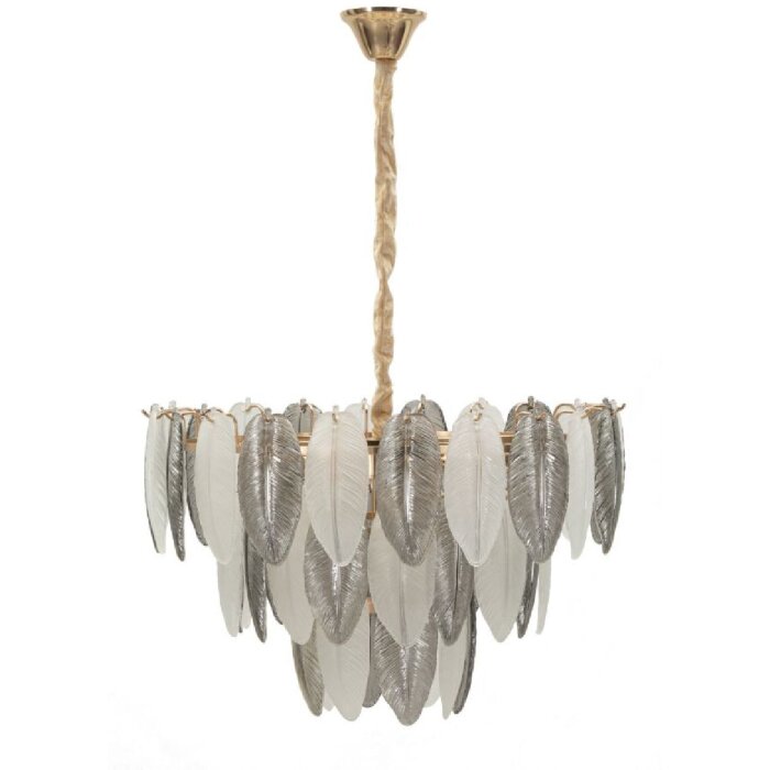 Lampada da soffitto Leafy Mauro Ferretti in vetro e ferro multicolore Ø 60x40-87 cm 9xE14