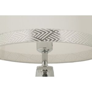 Lampada da tavolo Tower Mauro Ferretti in ferro e tessuto argento e bianco Ø 30x54 cm E27