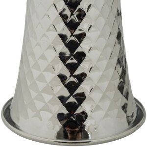Lampada da tavolo Tower Mauro Ferretti in ferro e tessuto argento e bianco Ø 30x54 cm E27