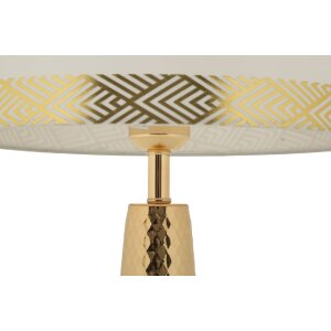 Lampada da tavolo Tower Mauro Ferretti in ferro e tessuto oro e bianco Ø 30x54 cm E27