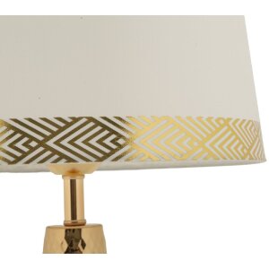 Lampada da tavolo Tower Mauro Ferretti in ferro e tessuto oro e bianco Ø 30x54 cm E27