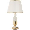 Lampada da tavolo Mauro Ferretti Gipsy in ferro e tessuto oro e bianco Ø 30x52 cm E27