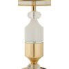 Lampada da tavolo Mauro Ferretti Gipsy in ferro e tessuto oro e bianco Ø 30x52 cm E27