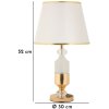 Lampada da tavolo Mauro Ferretti Gipsy in ferro e tessuto oro e bianco Ø 30x52 cm E27