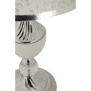 Lampada da tavolo Mauro Ferretti Kody in ferro e tessuto argento e bianco Ø 30x54 cm E27