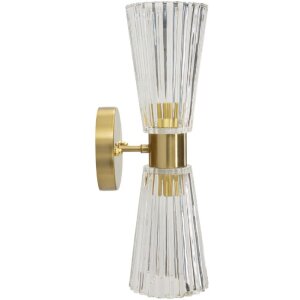 Lampada da parete Prague oro trasparente 11x16x40 cm 2xE14