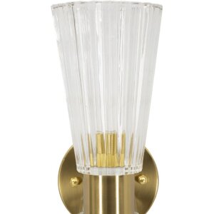 Lampada da parete Prague oro trasparente 11x16x40 cm 2xE14