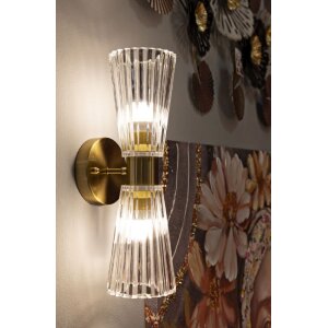 Lampada da parete Prague oro trasparente 11x16x40 cm 2xE14