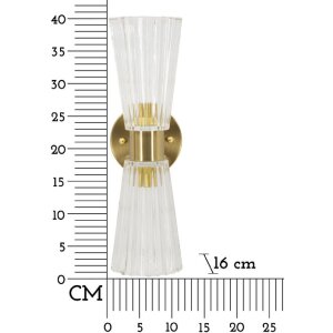 Lampada da parete Prague oro trasparente 11x16x40 cm 2xE14