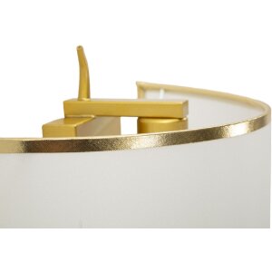 Plafoniera da parete Vienna Mauro Ferretti in metallo dorato e tessuto bianco 26x15x50 cm E14