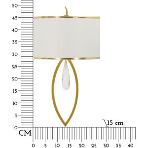 Plafoniera da parete Vienna Mauro Ferretti in metallo dorato e tessuto bianco 26x15x50 cm E14