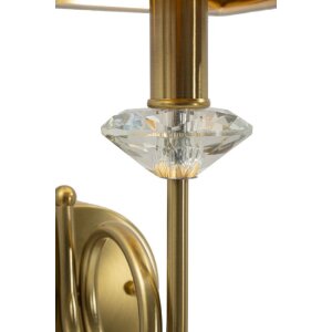 Lampada da parete Salzburg Mauro Ferretti in ferro vetro tessuto oro bianco 18x24x40 cm E14