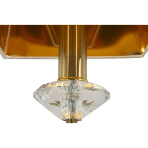 Lampada da parete Salzburg Mauro Ferretti in ferro vetro tessuto oro bianco 18x24x40 cm E14