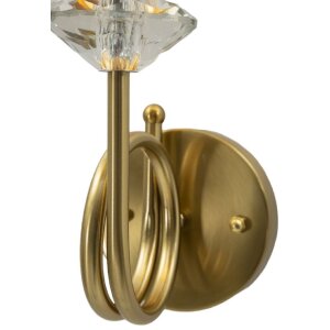 Lampada da parete Salzburg Mauro Ferretti in ferro vetro tessuto oro bianco 18x24x40 cm E14