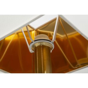 Lampada da parete Salzburg Mauro Ferretti in ferro vetro tessuto oro bianco 18x24x40 cm E14