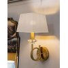 Lampada da parete Salzburg Mauro Ferretti in ferro vetro tessuto oro bianco 18x24x40 cm E14