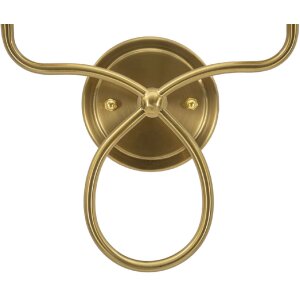 Lampada da parete Zagreb di Mauro Ferretti in ferro e tessuto oro-bianco 35,5x17x43 cm 2xE14