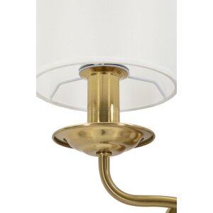 Lampada da parete Zagreb di Mauro Ferretti in ferro e tessuto oro-bianco 35,5x17x43 cm 2xE14