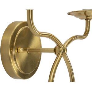 Lampada da parete Zagreb di Mauro Ferretti in ferro e tessuto oro-bianco 35,5x17x43 cm 2xE14