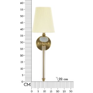 Lampada da parete Warsaw Mauro Ferretti 17x22x57 cm E14 oro bianco