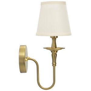 Lampada da parete Bucharest in ferro e tessuto oro e...