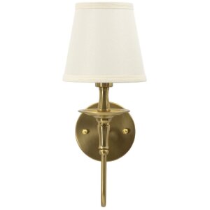 Lampada da parete Bucharest in ferro e tessuto oro e bianco 15x22x38 cm E14