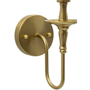 Lampada da parete Bucharest in ferro e tessuto oro e bianco 15x22x38 cm E14