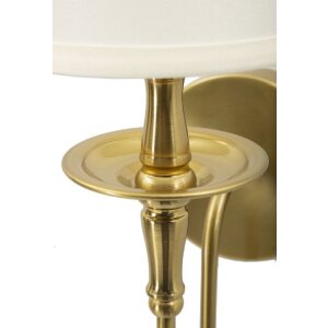 Lampada da parete Bucharest in ferro e tessuto oro e bianco 15x22x38 cm E14