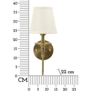 Lampada da parete Bucharest in ferro e tessuto oro e bianco 15x22x38 cm E14